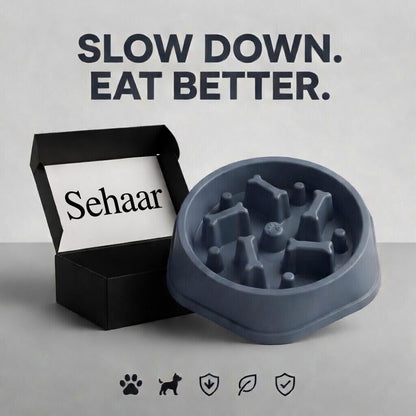 SlowFeeder™ Non-Slip Slow Feeding Dog & Cat Bowl – Reduces Bloat & Fast Eating