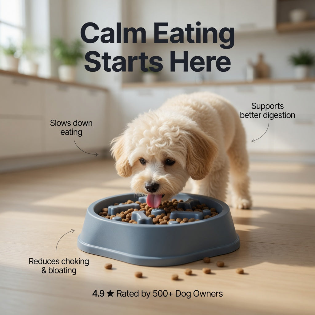 SlowFeeder™ Non-Slip Slow Feeding Dog & Cat Bowl – Reduces Bloat & Fast Eating